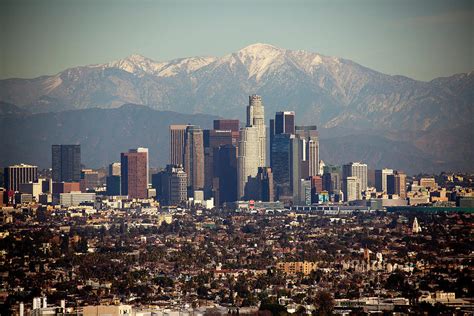 Los Angeles Skyline With Snow Capped Photograph by Sterling Davis Photo ...