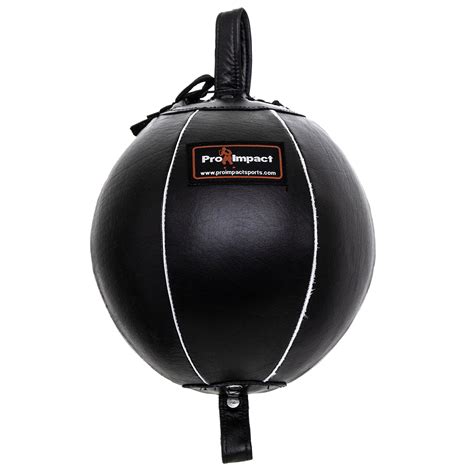 Pro Impact Genuine Leather Double End Boxing Punching Bag - Speed Striking & Dodge Training Ball ...