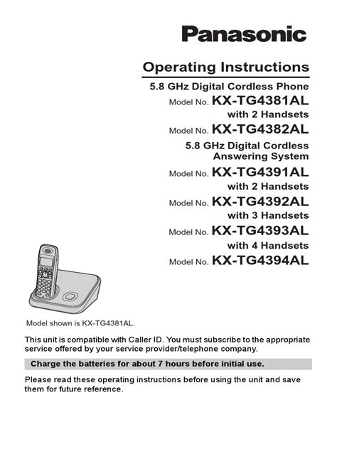 Panasonic Cordless Phone Manual.pdf | Ac Power Plugs And Sockets | Telephone