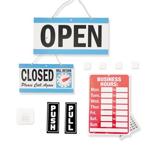 Buy Open and Closed Sign for Business. Store Hours Sign,Push Pull sign ...