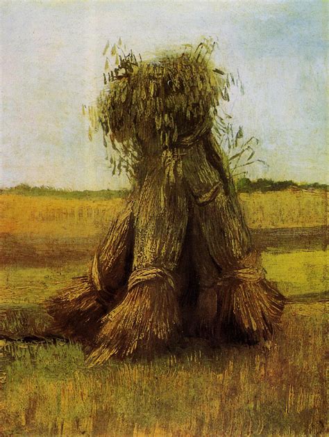 Sheaves of Wheat in a Field, 1885 - Vincent van Gogh - WikiArt.org