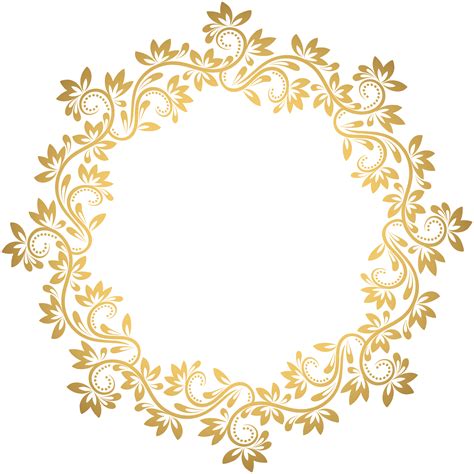 Gold Deco Round Border PNG Transparent Clip Art | Gallery Yopriceville ...