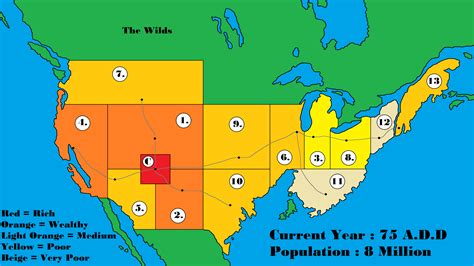 My impression of the map of Panem from the Hunger Games. Shows Districts and their capitals ...