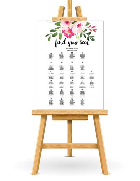 FREE Wedding Seating Chart Printable | Seating chart wedding template, Seating chart template ...