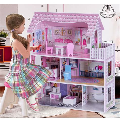 Girls Playhouse Dollhouse Kids Barbie Dream House W/