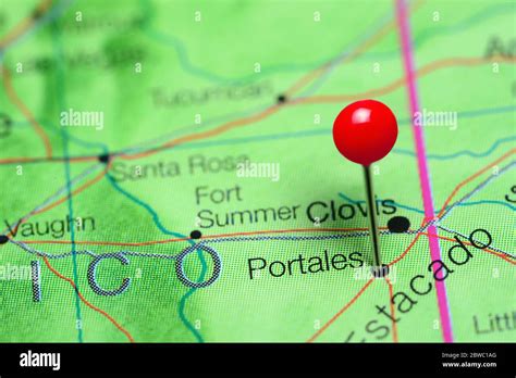 Portales pinned on a map of New Mexico, USA Stock Photo - Alamy