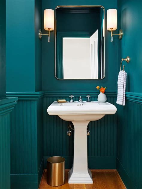 25 Powered-Up Powder Room Decorating Ideas | Teal bathroom decor, Half bathroom decor, Teal bathroom