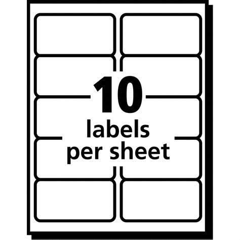 AVERY Inkjet Label, Label Height 2 in, Label Width 4 in, Color Clear ...