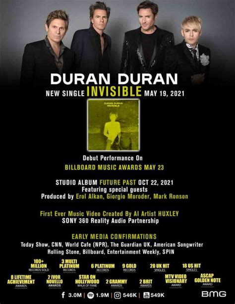 DURAN DURAN announced details on forthcoming studio album ‘FUTURE PAST’, set for global release ...