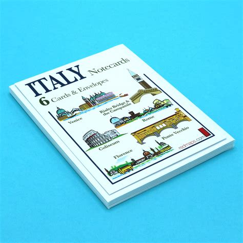 ITALY Themed Notecards – Red Maps