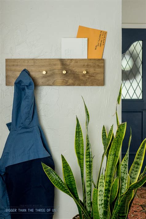 DIY Modern Wall Mount Coat Rack with Secret Mail Slot - Bigger Than the ...