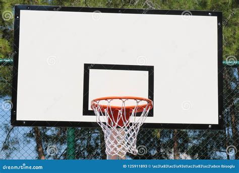 Basketball Hoop. Basketball Net. Outdoor Basketball Hoop and Net in the Summer Stock Image ...