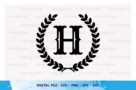 Monogram Alphabet H Vintage Afbeelding door nhongrand · Creative Fabrica