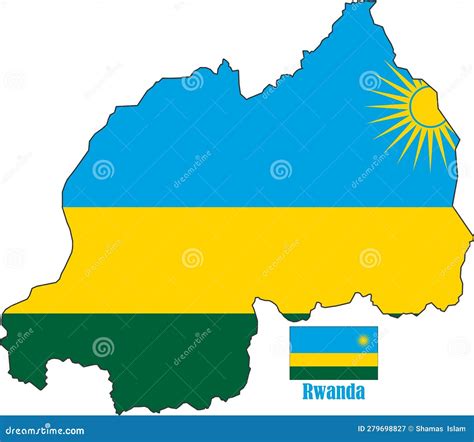 Rwanda Map and Flag Illustration Vector Stock Vector - Illustration of ...