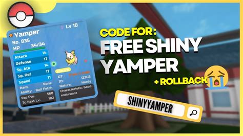 New Code For FREE Shiny Yamper! + Rollback | Pokemon Brick Bronze - YouTube