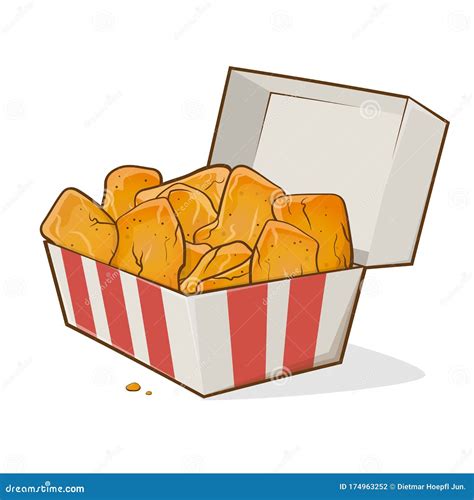 Cartoon Illustration of Chicken Nuggets in a Box Stock Vector ...