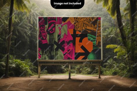 Premium PSD | Premium psd billboard mockup with forest background 4