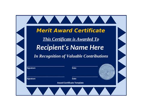 Merit Award Certificate Template Download Printable PDF | Templateroller