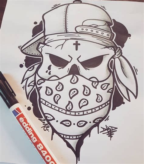 Gangster Skull Graffiti Art Cool Drawings 12++ Images Result | Koltelo