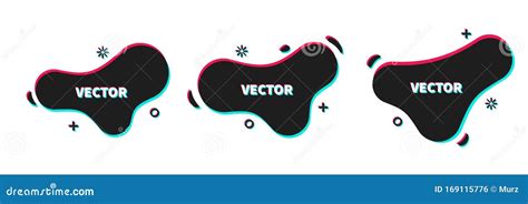 Vector Geometric Logo Shapes in Trendy Design, Black Dynamic Forms ...