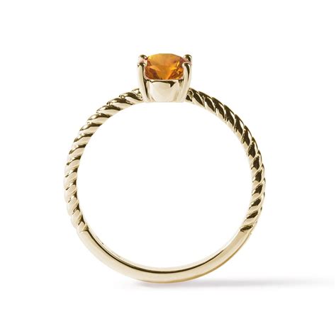 Oval Citrine Gold Ring | KLENOTA