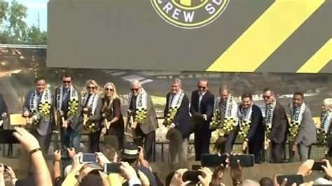 Cleveland Browns owners Jimmy and Dee Haslam take part in groundbreaking of new Columbus Crew SC ...