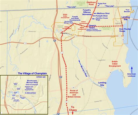 town of champlain in the war of 1812-interactive map