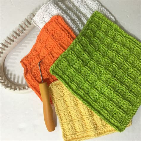 Looms Knitting Patterns Dishcloth / Washcloth / Bath Cloth / - Etsy ...