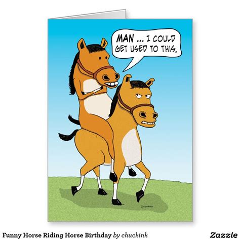 Funny Horse Riding Horse Birthday Card | Zazzle.com | Funny horse ...