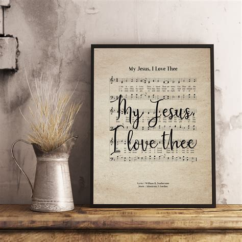 My Jesus I Love Thee Vintage Hymn Wall Art Print Biblical - Etsy