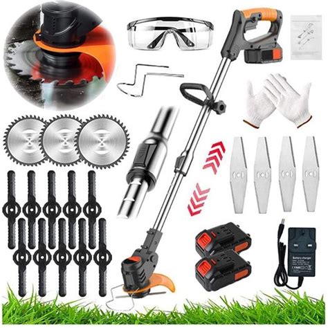 Metal Blade Cordless Strimmer Electric Garden Strimmers With Blades Grass Trimmers With 24v Li ...