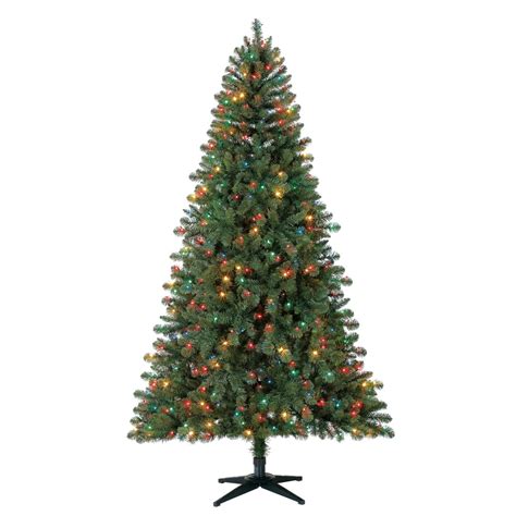 Holiday Time 7ft Pre-Lit Duncan Fir Artificial Christmas Tree with 450 ...