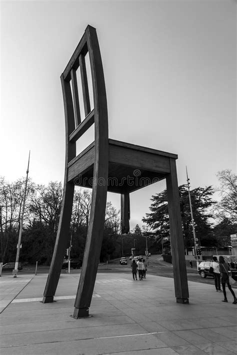 Broken Chair is a Monumental Sculpture in Wood Designed by Swiss Artist Daniel Berset, Geneva ...