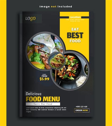 Premium PSD | Delicious food menu book and restaurant flyer template design