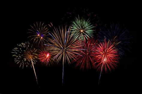 Colorful Fireworks on Black Background Stock Image - Image of bright, bengal: 157923977