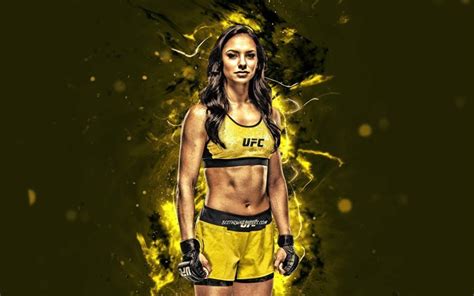 Download wallpapers Ariane Lipski, 4k, yellow neon lights, Brazilian fighters, MMA, UFC, female ...