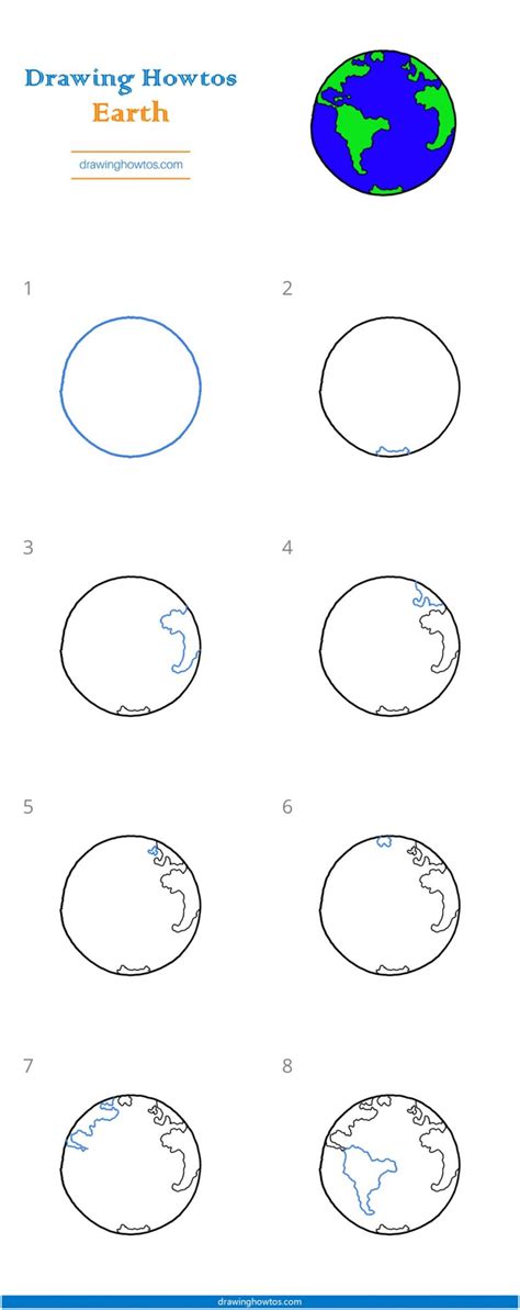 How to Draw the Earth - Step by Step Easy Drawing Guides - Drawing Howtos