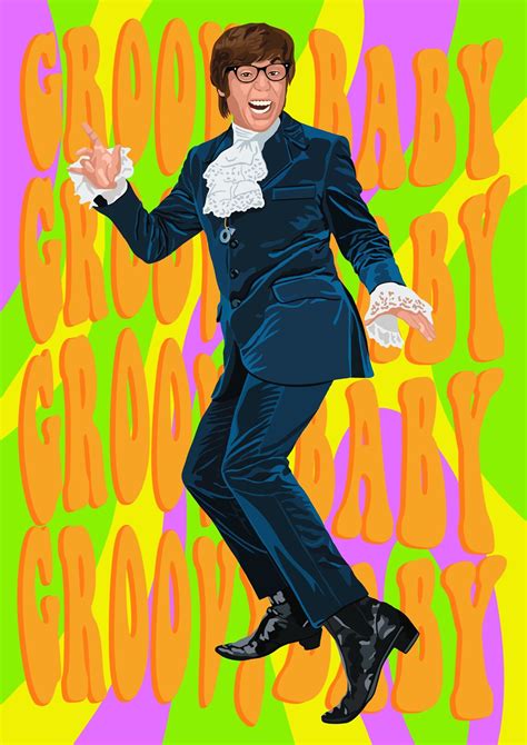 Wall Art Print Austin Powers Groovy Baby A5 A4 A3 | Etsy