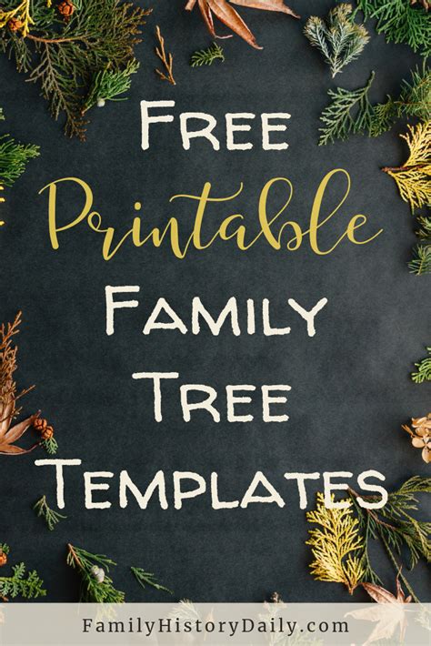 4 Unique Family Tree Templates for Genealogy, Craft or School Projects ...