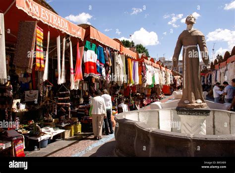 El Parian handicrafts market in the city of Puebla, Mexico Stock Photo ...