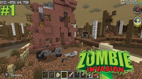Zombie Apocalypse in Minecraft mcpe best mod pack - YouTube