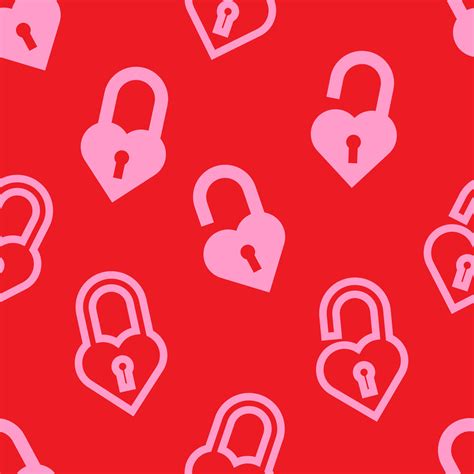 red sweet and romantic love lock seamless pattern 10385714 Vector Art ...