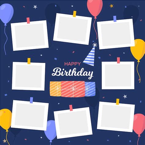 Free Vector | Birthday collage frames set