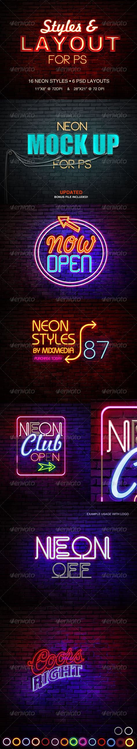 Neon Sign Styles | Neon signs, Graphic design photoshop, Neon