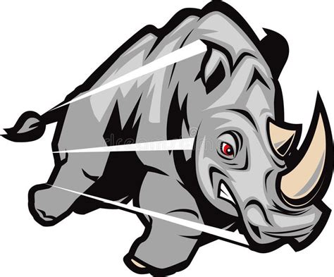 Powerful Charging Rhino Illustration