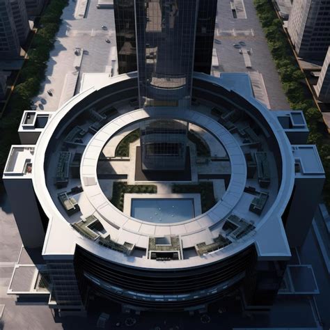 Premium AI Image | Skyscraper top view new technologies