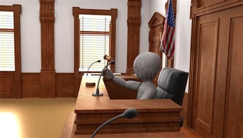 Render Of Cartoon Characters In Courtroom Stock Illustration ...