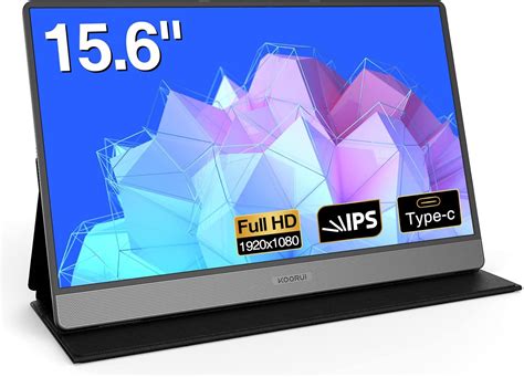 KOORUI Portable Monitor 15.6 inch 1080P FHD USB-C Laptop Monitor HDMI Computer Display IPS ...