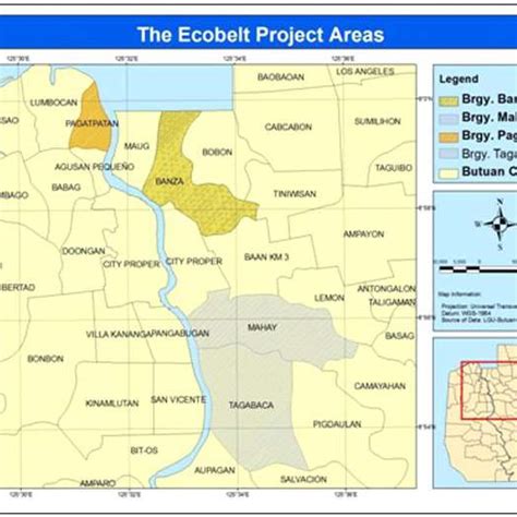 Map showing the barangays of Butuan city identified as the pilot sites... | Download Scientific ...