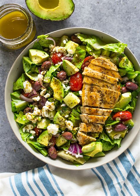 Greek Avocado & Grilled Chicken Salad with Greek Dressing | Gimme Delicious